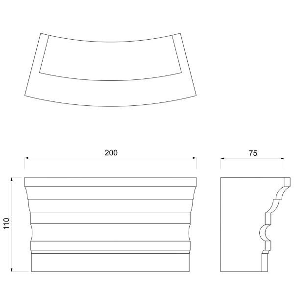 Стойка администратора Gamma&Bross ALZIRA CURVA 200 CM GCMW052CA Стойка администратора Gamma&Bross ALZIRA CURVA 200 CM GCMW052CA