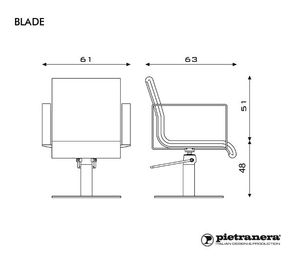 Кресло парикмахерское Pietranera BLADE 69.7R