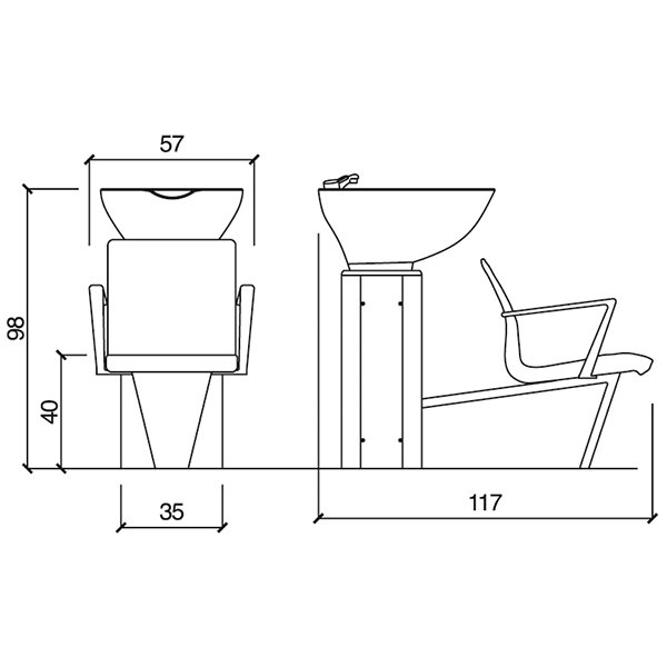 Мойка парикмахерская Gamma&Bross WASH INN ECOBLACK GCWI050EB