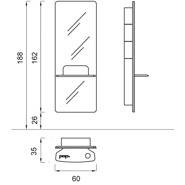 Зеркало парикмахерское Gamma&Bross NAKED POP STATION GCNA0001PL Зеркало парикмахерское Gamma&Bross NAKED POP STATION GCNA0001PL