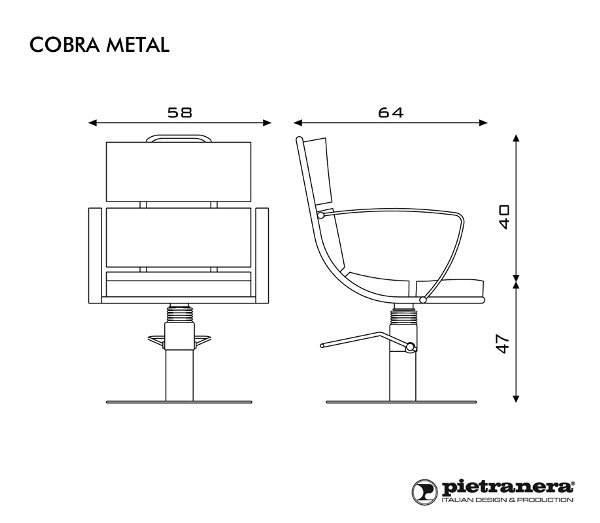 Кресло парикмахерское Pietranera COBRA METAL 66.8R