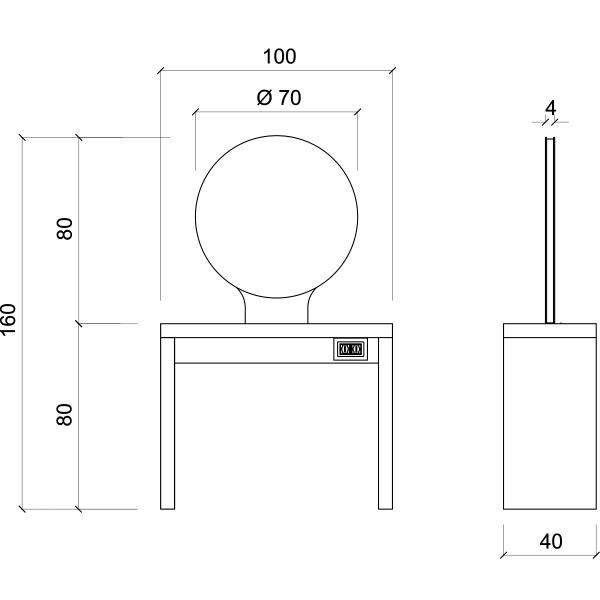 Зеркало парикмахерское Gamma&Bross JADBAR Round Mirror 2P GSJDI004P Зеркало парикмахерское Gamma&Bross JADBAR Round Mirror 2P GSJDI004P