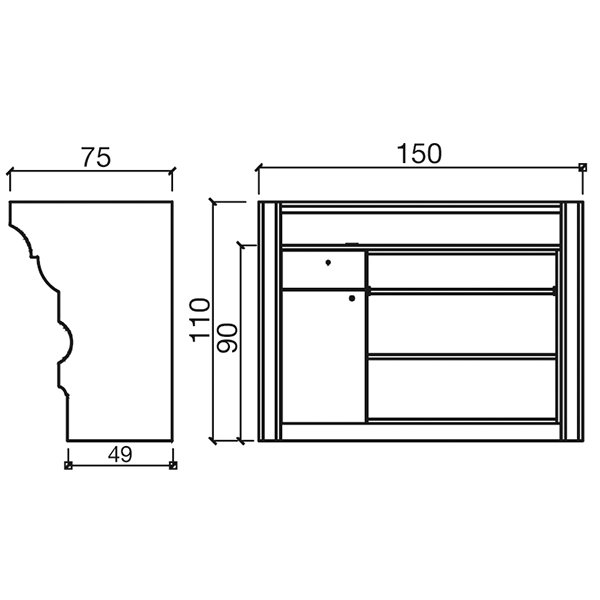 Стойка администратора Gamma&Bross ALZIRA (150) GCMW040CA Стойка администратора Gamma&Bross ALZIRA (150) GCMW040CA
