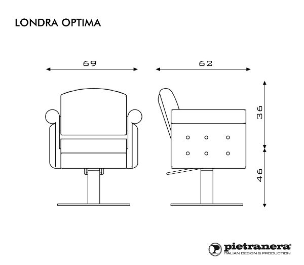 Кресло парикмахерское Pietranera LONDRA OPTIMA 115B.7R