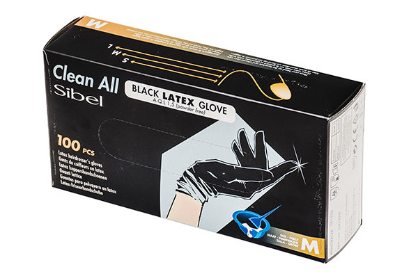 Перчатки парикмахерские Sibel черные 100 штук. Размер M 93800155 Перчатки парикмахерские Sibel черные 100 штук. Размер M 93800155