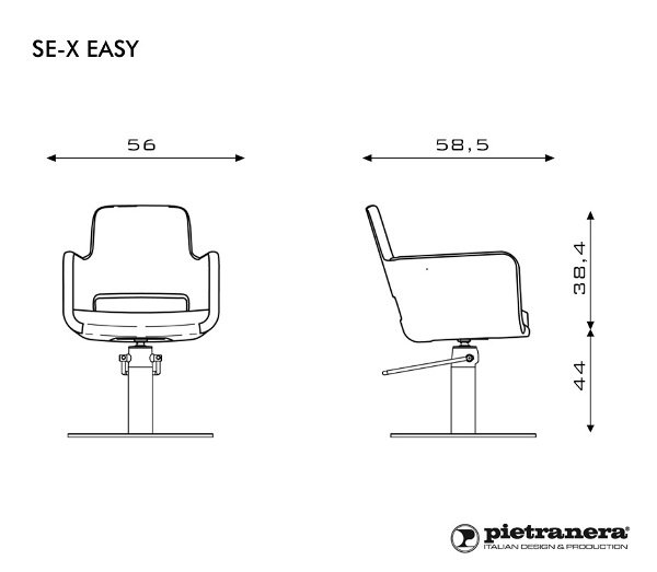 Кресло парикмахерское Pietranera SE-X 118.7R