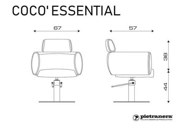 Кресло парикмахерское Pietranera COCO ESSENTIAL 106.17L Кресло парикмахерское Pietranera COCO ESSENTIAL 106.17L