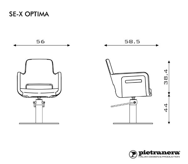 Кресло парикмахерское Pietranera SE-X OPTIMA 118B.7R