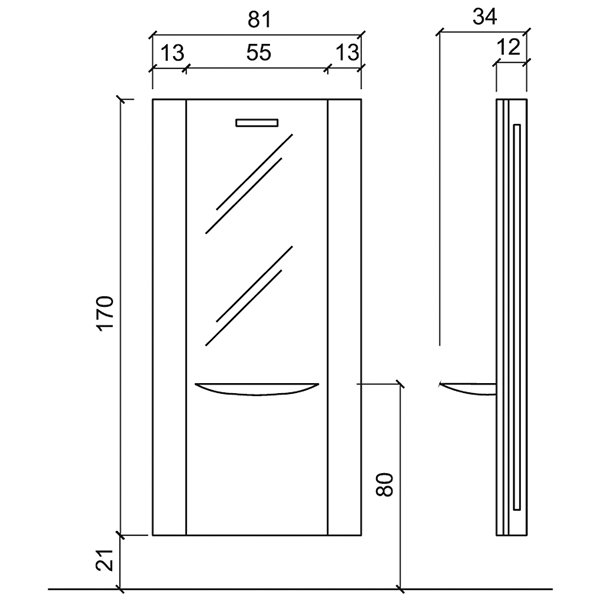 Зеркало парикмахерское Gamma&Bross LUCEA ALU GSLU004OP