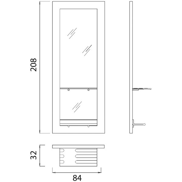 Зеркало парикмахерское Gamma&Bross BLACK EDO GAVA064PL