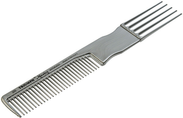 Расчёска с пластиковой "вилкой" серая 95-255 Расчёска с пластиковой "вилкой" серая 95-255