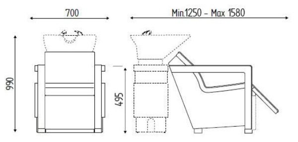 Кресло под мойку Karisma AXOLUTE JET MASSAGE K254 Кресло под мойку Karisma AXOLUTE JET MASSAGE K254