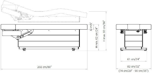 Кушетка массажная LEMI VERSUS 806 U16+159 M Кушетка массажная LEMI VERSUS 806 U16+159 M