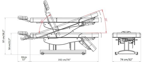Кушетка массажная LEMI VERONA 816 RN