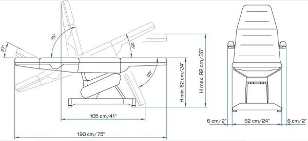 Кресло косметологическое LEMI 4 105 White + 109 + 208M Кресло косметологическое LEMI 4 105 White + 109 + 208M