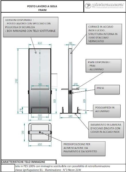 Зеркало парикмахерское Pietranera FRAIM 948