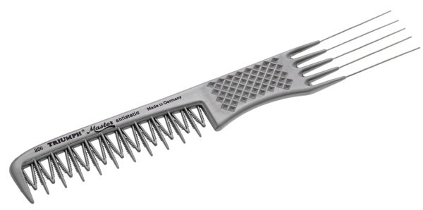 Расчёска с металлической "вилкой" и сложными зубцами 95-256 Расчёска с металлической "вилкой" и сложными зубцами 95-256