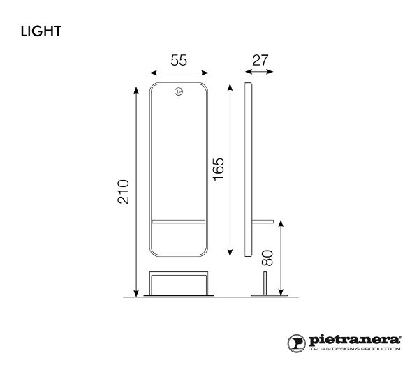 Зеркало парикмахерское Pietranera LIGHT 853.L