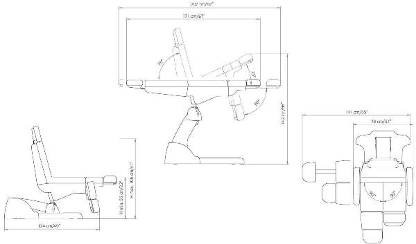 Кресло педикюрное LEMI PODO MIX 1M 204-3 Grey