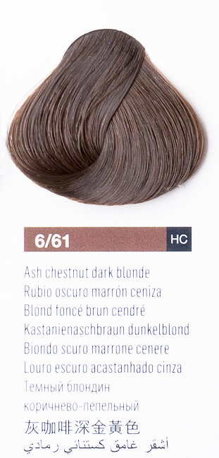Темный блондин коричнево-пепельный цвет, крем-краска LAKME CHROMA 6/61 76611 Темный блондин коричнево-пепельный цвет, крем-краска LAKME CHROMA 6/61 76611