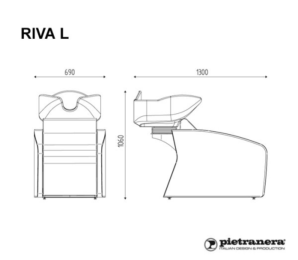 Мойка парикмахерская Pietranera RIVA L - RELAX 545P
