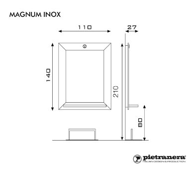 Зеркало парикмахерское Pietranera MAGNUM INOX 847I/ILL