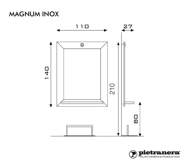 Зеркало парикмахерское Pietranera MAGNUM INOX 847I/ILL