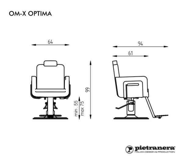 Кресло парикмахерское Pietranera OM-X UNISEX OPTIMA 322B