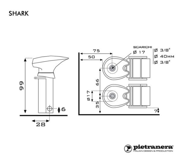 Мойка парикмахерская Pietranera SHARK 506.F1