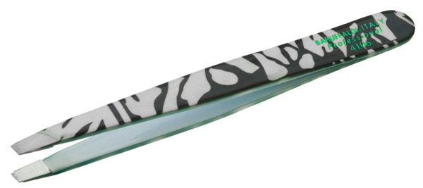 Пинцет BARUFFALDI для бровей скошенный "зебра" 4106-1 Пинцет BARUFFALDI для бровей скошенный "зебра" 4106-1