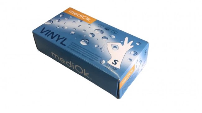 Перчатки виниловые MEDIOK, бесцветные, размер S, (100 шт, 50 пар) Перчатки виниловые MEDIOK, бесцветные, размер S, (100 шт, 50 пар)
