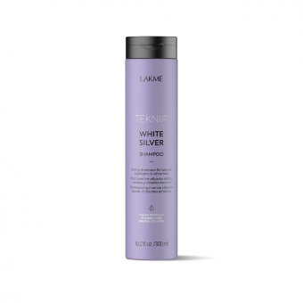 Тонирующий шампунь для нейтрализации желтого оттенка волос LAKME WHITE SILVER SHAMPOO 300 мл 44012