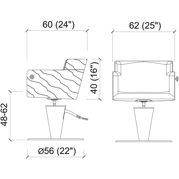 Кресло парикмахерское Gamma&Bross AIDA WOOD GCMW010PO