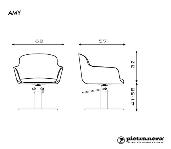Кресло парикмахерское Pietranera AMY 120.8R