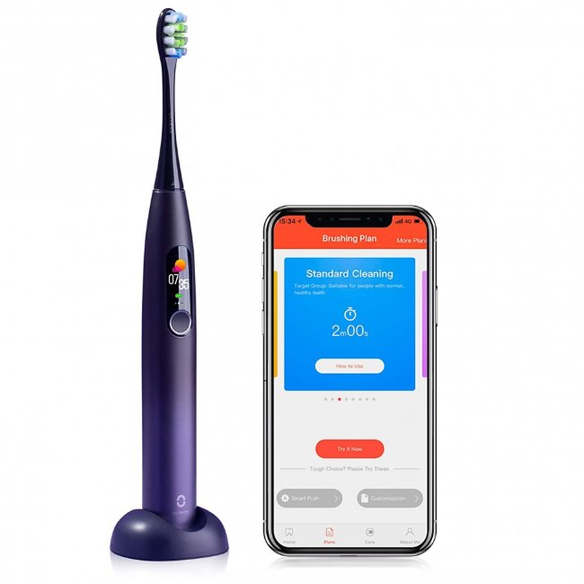 Умная электрическая зубная щетка Xiaomi Oclean X Pro Smart Sonic Electric Toothbrush Aurora Purple Умная электрическая зубная щетка Xiaomi Oclean X Pro Smart Sonic Electric Toothbrush Aurora Purple