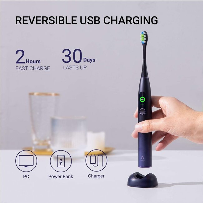 Умная электрическая зубная щетка Xiaomi Oclean X Pro Smart Sonic Electric Toothbrush Aurora Purple Умная электрическая зубная щетка Xiaomi Oclean X Pro Smart Sonic Electric Toothbrush Aurora Purple