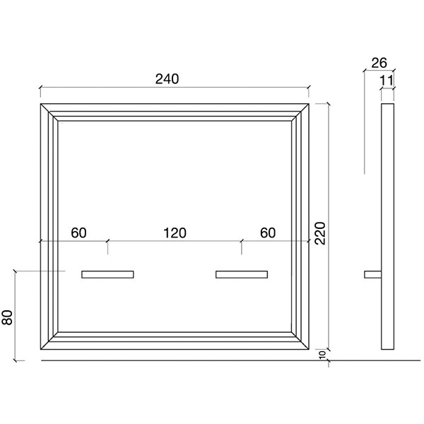 Зеркало парикмахерское Gamma&Bross OTELLO INFINITE (240) GCMW023PL