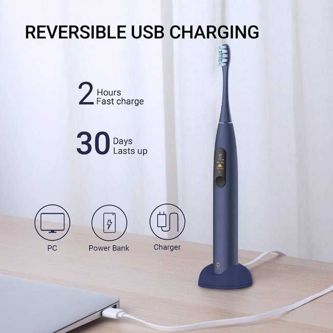 Умная электрическая зубная щетка Xiaomi Oclean X Pro Smart Sonic Electric Toothbrush Navy Blue Умная электрическая зубная щетка Xiaomi Oclean X Pro Smart Sonic Electric Toothbrush Navy Blue