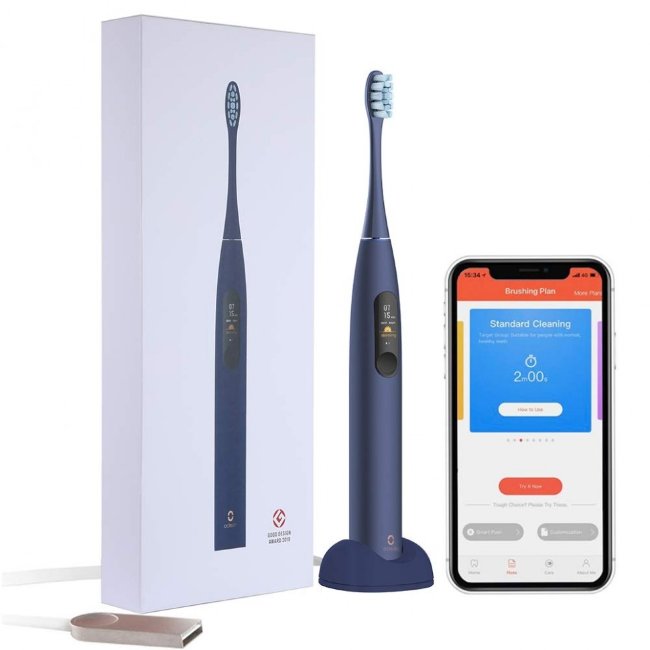 Умная электрическая зубная щетка Xiaomi Oclean X Pro Smart Sonic Electric Toothbrush Navy Blue Умная электрическая зубная щетка Xiaomi Oclean X Pro Smart Sonic Electric Toothbrush Navy Blue