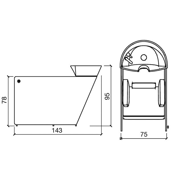 Мойка парикмахерская Gamma&Bross VA PENSIERO SHIATSU BLACK GCMW050LA